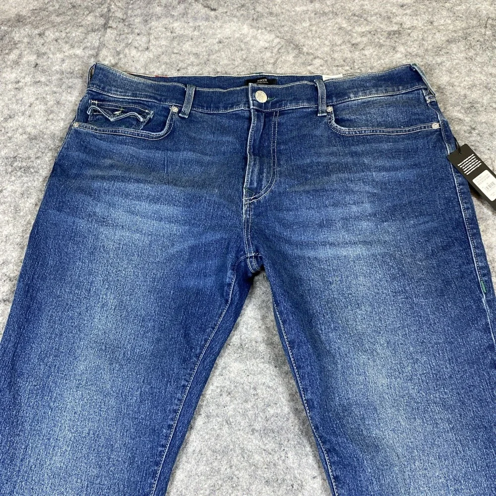 NWT True‎ Religion Rocco Relaxed Skinny Jeans Mens 40x32 Blue Straight Leg Denim